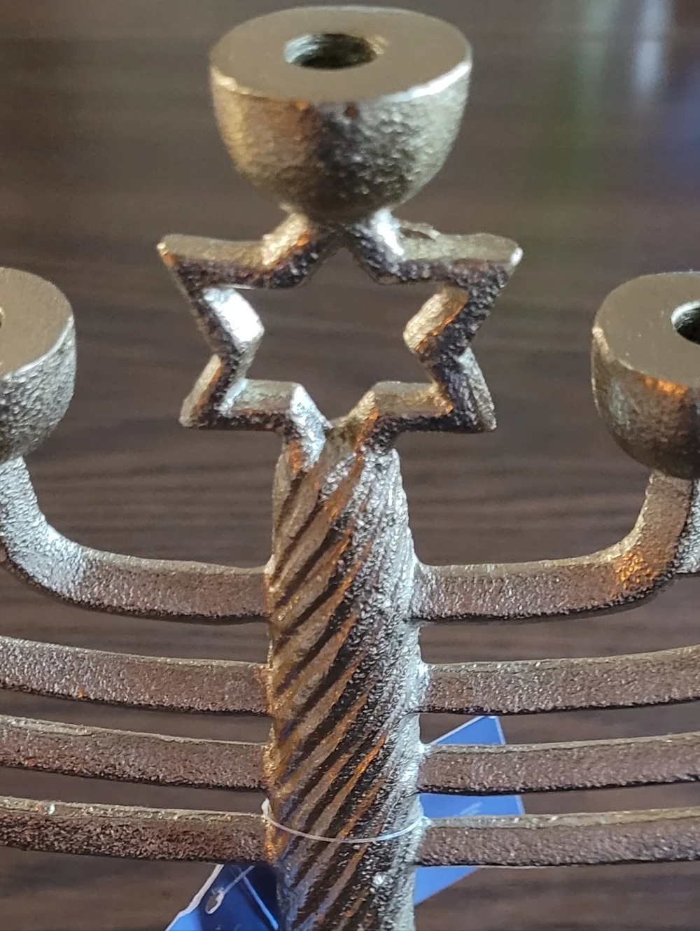 Ornate Gold Menorah Hanukkah Candle Holder - Decorative Home Accent